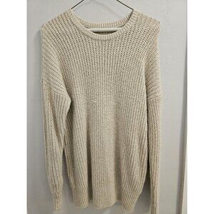 abercrombie & fitch ivory cream glitter shimmer sweater size xs/s - euc